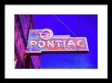 Load image into Gallery viewer, Photo Of A Vintage Pontiac Sign - Framed Print