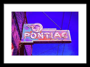 Photo Of A Vintage Pontiac Sign - Framed Print