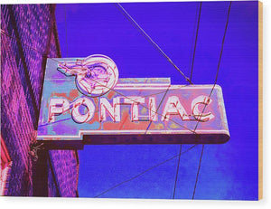 Photo Of A Vintage Pontiac Sign - Wood Print