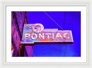 Photo Of A Vintage Pontiac Sign - Framed Print