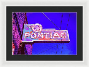 Photo Of A Vintage Pontiac Sign - Framed Print