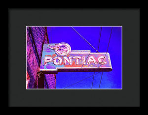 Photo Of A Vintage Pontiac Sign - Framed Print