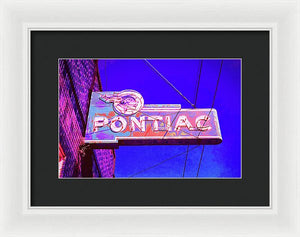 Photo Of A Vintage Pontiac Sign - Framed Print