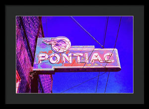 Photo Of A Vintage Pontiac Sign - Framed Print