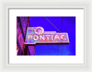 Photo Of A Vintage Pontiac Sign - Framed Print