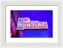 Load image into Gallery viewer, Photo Of A Vintage Pontiac Sign - Framed Print