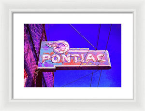 Photo Of A Vintage Pontiac Sign - Framed Print