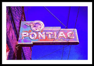 Photo Of A Vintage Pontiac Sign - Framed Print