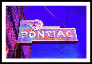 Photo Of A Vintage Pontiac Sign - Framed Print