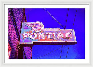 Photo Of A Vintage Pontiac Sign - Framed Print