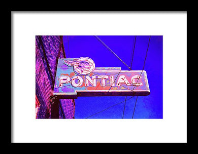 Photo Of A Vintage Pontiac Sign - Framed Print