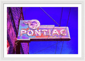 Photo Of A Vintage Pontiac Sign - Framed Print