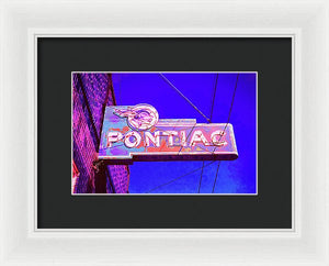 Photo Of A Vintage Pontiac Sign - Framed Print