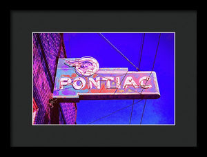 Photo Of A Vintage Pontiac Sign - Framed Print