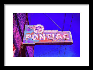 Photo Of A Vintage Pontiac Sign - Framed Print