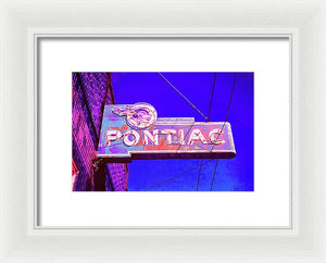 Photo Of A Vintage Pontiac Sign - Framed Print