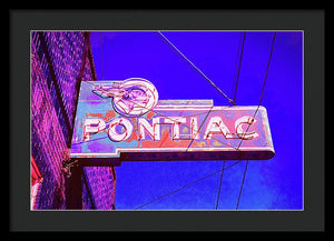 Photo Of A Vintage Pontiac Sign - Framed Print