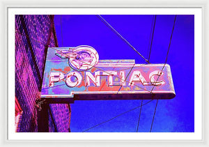 Photo Of A Vintage Pontiac Sign - Framed Print