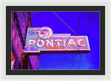 Load image into Gallery viewer, Photo Of A Vintage Pontiac Sign - Framed Print