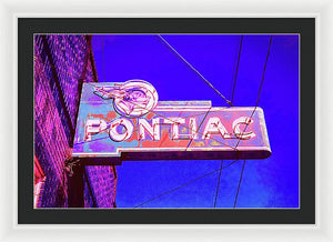 Photo Of A Vintage Pontiac Sign - Framed Print