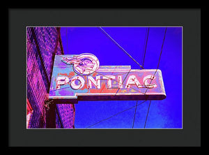 Photo Of A Vintage Pontiac Sign - Framed Print