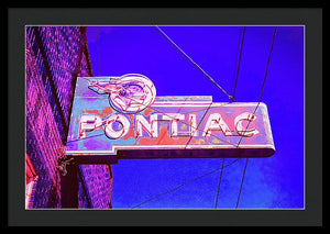 Photo Of A Vintage Pontiac Sign - Framed Print