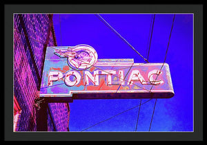 Photo Of A Vintage Pontiac Sign - Framed Print