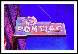 Photo Of A Vintage Pontiac Sign - Framed Print