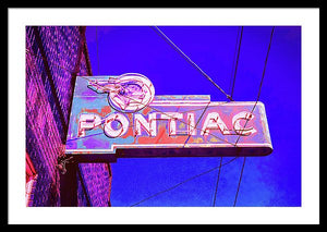 Photo Of A Vintage Pontiac Sign - Framed Print