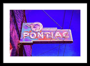 Photo Of A Vintage Pontiac Sign - Framed Print