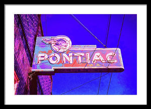 Photo Of A Vintage Pontiac Sign - Framed Print