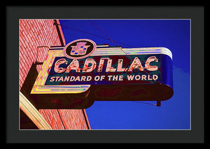 Photo Of An Old Cadillac Sign - Framed Print