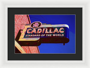 Photo Of An Old Cadillac Sign - Framed Print