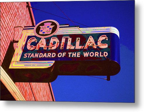 Photo Of An Old Cadillac Sign - Metal Print