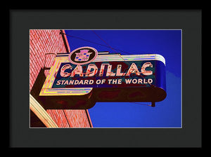 Photo Of An Old Cadillac Sign - Framed Print