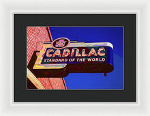 Load image into Gallery viewer, Photo Of An Old Cadillac Sign - Framed Print