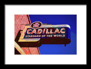 Photo Of An Old Cadillac Sign - Framed Print