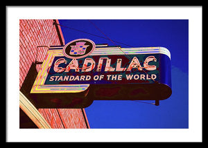 Photo Of An Old Cadillac Sign - Framed Print