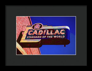 Photo Of An Old Cadillac Sign - Framed Print