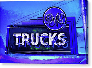 Photo Of An Old Gmc Trucks Sign - Canvas Print