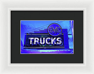 Photo Of An Old Gmc Trucks Sign - Framed Print