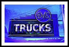 Load image into Gallery viewer, Photo Of An Old Gmc Trucks Sign - Framed Print