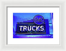 Load image into Gallery viewer, Photo Of An Old Gmc Trucks Sign - Framed Print