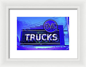 Photo Of An Old Gmc Trucks Sign - Framed Print