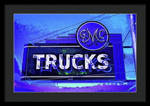 Load image into Gallery viewer, Photo Of An Old Gmc Trucks Sign - Framed Print