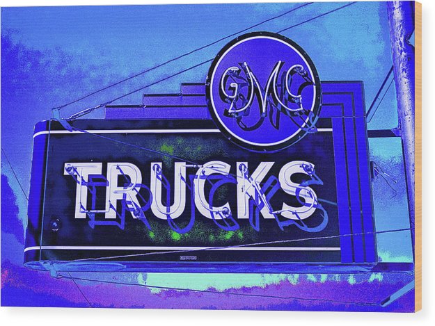 Photo Of An Old Gmc Trucks Sign - Wood Print