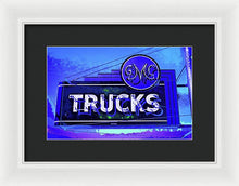 Load image into Gallery viewer, Photo Of An Old Gmc Trucks Sign - Framed Print