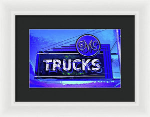 Photo Of An Old Gmc Trucks Sign - Framed Print