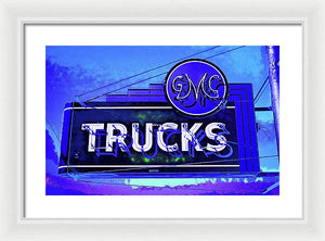 Photo Of An Old Gmc Trucks Sign - Framed Print