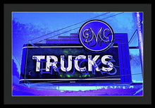 Load image into Gallery viewer, Photo Of An Old Gmc Trucks Sign - Framed Print